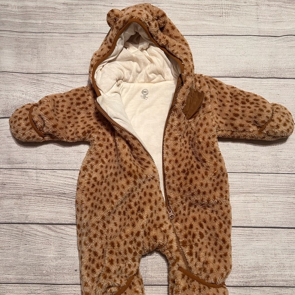 Wonder Nation Brown Spotted Fleece Footie - Picture 5 of 6